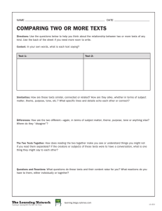 COMPARING TWO OR MORE TEXTS