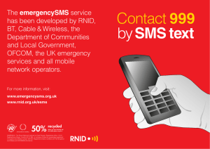 Contact 999 by SMS text