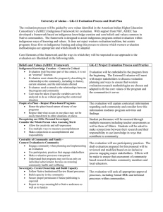 University of Alaska – GK-12 Evaluation Process and Draft Plan The