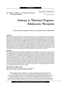 Intimacy in Television Programs: Adolescents` Perception