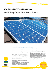 SOLAR DEPOT - HANWHA 250W PolyCrystalline Solar Panels