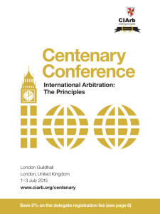 Centenary Conference - Chartered Institute of Arbitrators