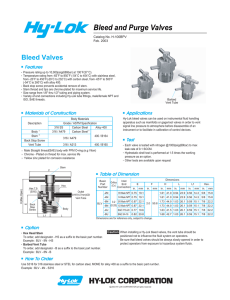 Bleed and Purge Valves
