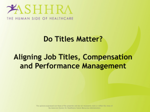 Do Titles Matter? Aligning Job Titles, Compensation and