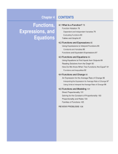 Functions, Expressions, and Equations