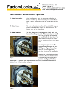 Service Memo – Handle Set Shaft Adjustment