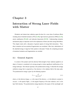 Chapter 3 Interaction of Strong Laser Fields with Matter