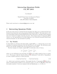 Interacting Quantum Fields - Rudolf Peierls Centre for Theoretical