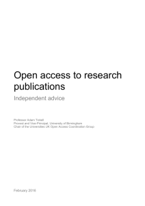 Open access to research publications: independent advice
