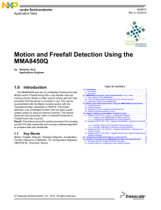AN3917, Motion and Freefall Detection Using the MMA8450Q