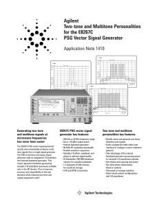 Agilent Two-tone and Multitone Personalities for the E8267C PSG