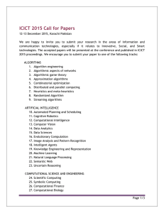 ICICT 2015 Call for Papers - Institute of Business Administration