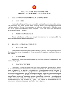 ASEAN Standard Requirements for Porcine Parvovirus Vaccine