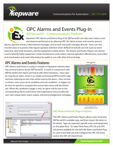 OPC Alarms and Events Plug-In