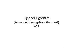 Rijndael Algorithm (Advanced Encryption Standard) AES