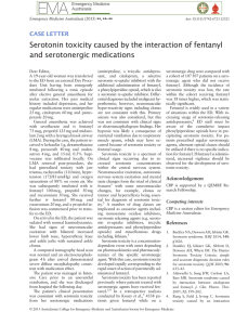 Serotonin toxicity caused by the interaction of fentanyl and