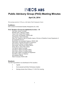 Public Advisory Group (PAG) Meeting Minutes