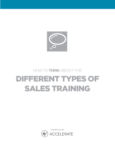 DIFFERENT TYPES OF SALES TRAINING