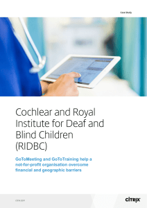 Cochlear and Royal Institute for Deaf and Blind Children (RIDBC)