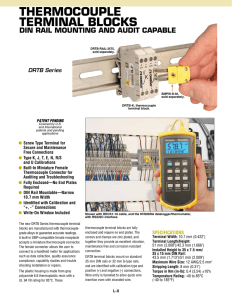 Thermocouple terminal blocks din rail mounting and audit capable