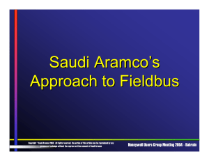 Aramco Fieldbus Approach - Honeywell Process Solutions