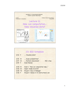 Lecture 11: How can computation… help visualize data? CS 202