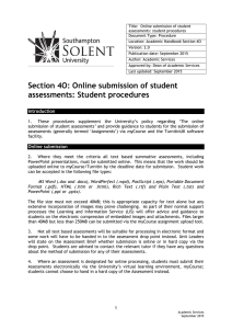 Online Submission of Assignments: Student Procedures