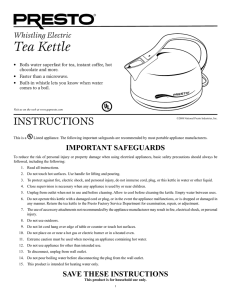 Whistling Electric Tea Kettle
