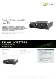 TSI AGIL INVERTERS Energy Effective AGIL Inverter