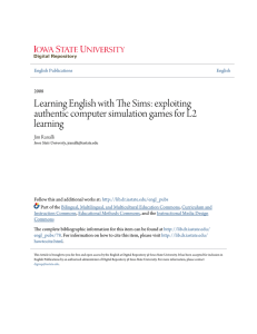 exploiting authentic computer simulation games for L2 learning