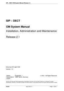 SIP – DECT OM System Manual Release 2.1