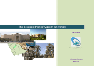 The Strategic Pla e Strategic Plan of Qassim University