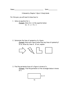 X Geometry Chapter 1 Quiz 1 Study Guide For this quiz, you will need t