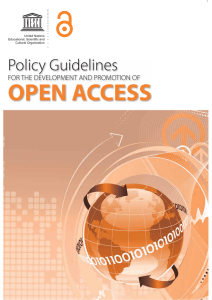 Policy guidelines for the development and promotion of