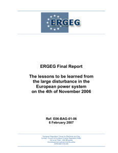 Blackout of 4 November 2006: ERGEG final report