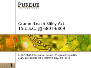 Gramm Leach Bliley Act 15 USC §§ 6801-6809