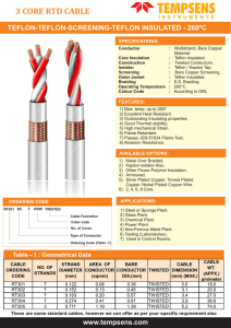 3 core rtd cable teflon-teflon-screening