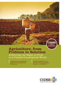 Agriculture: from Problem to Solution