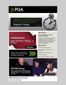 PQA Testing February Newsletter