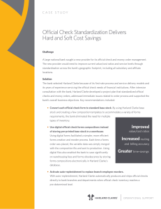 Official Check Standardization Delivers Hard and Soft Cost Savings