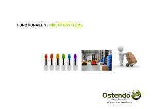 FUNCTIONALITY | INVENTORY ITEMS