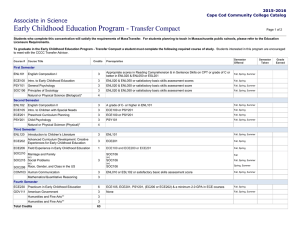 Early Childhood Education Program - Transfer Compact
