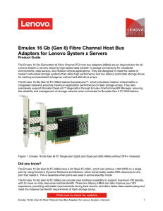 Emulex 16 Gb (Gen 6) Fibre Channel Host Bus Adapters for Lenovo