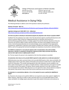 Medical Assistance in Dying FAQs