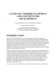 causes of underdevelopment and concepts for development