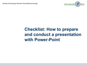 Checklist: How to prepare and conduct a presentation with Power