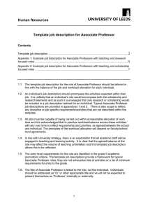 Associate Professor template job description