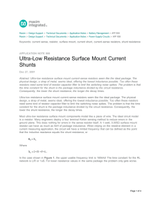 Ultra-Low Resistance Surface Mount Current Shunts