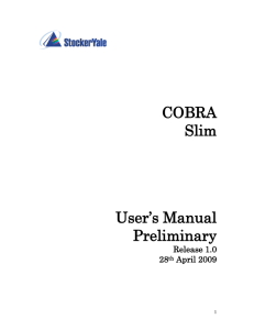 COBRA Slim Users Manual Release 1.0