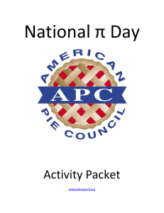 Activity Packet - American Pie Council